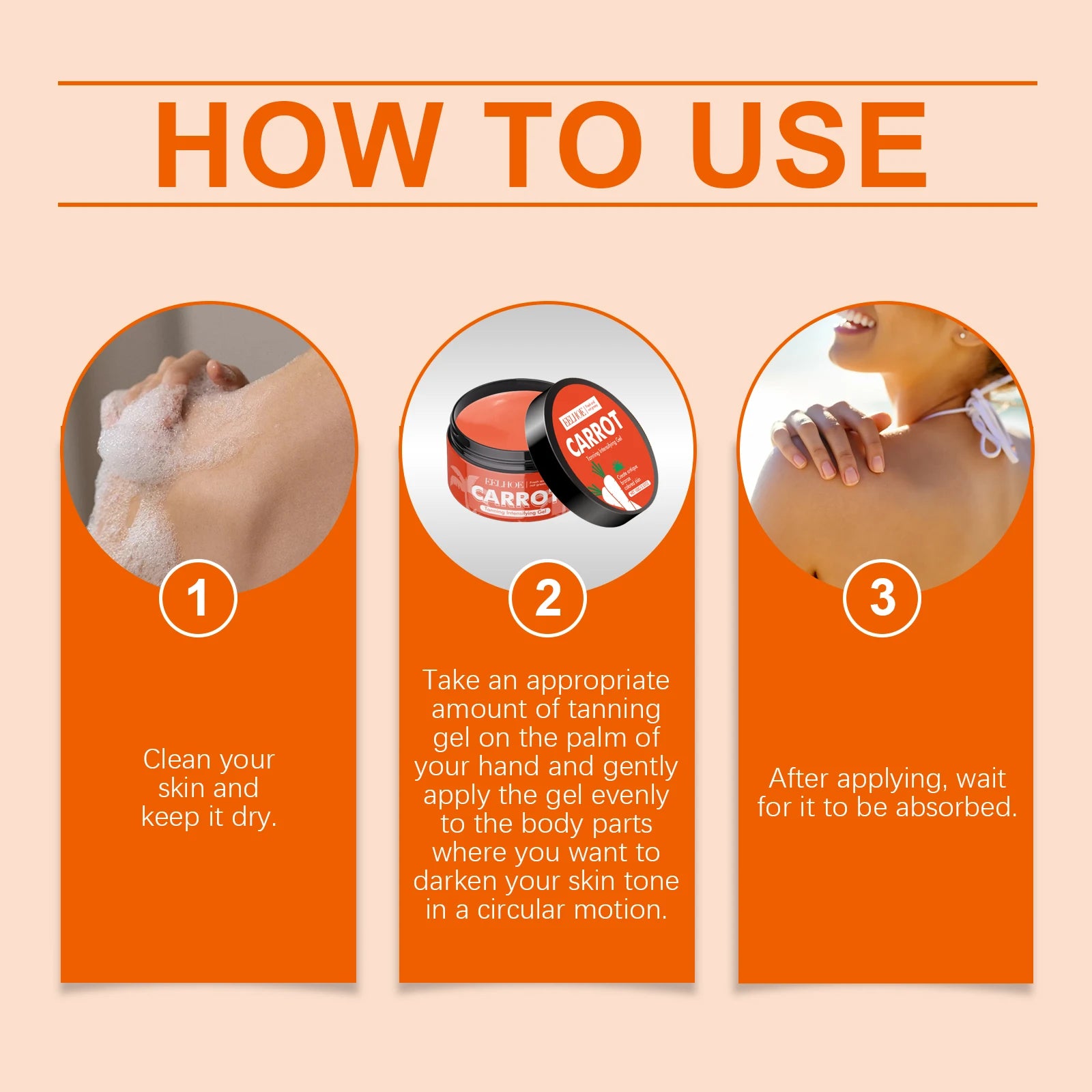 Intensive Self Tanning Gel – Fast Bronzing Lotion for Face & Body Sunless Tan 100g