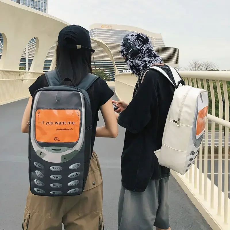 Unisex Splashproof Nylon Backpack with Mobile Phone Pocket – High-Capacity Casual Street Style Bag