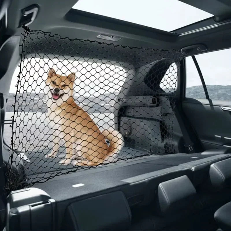 Car Pet Safety Barrier Elastic Mesh Dog Car Fence for Trunk Seat Divider Universal Vehicle