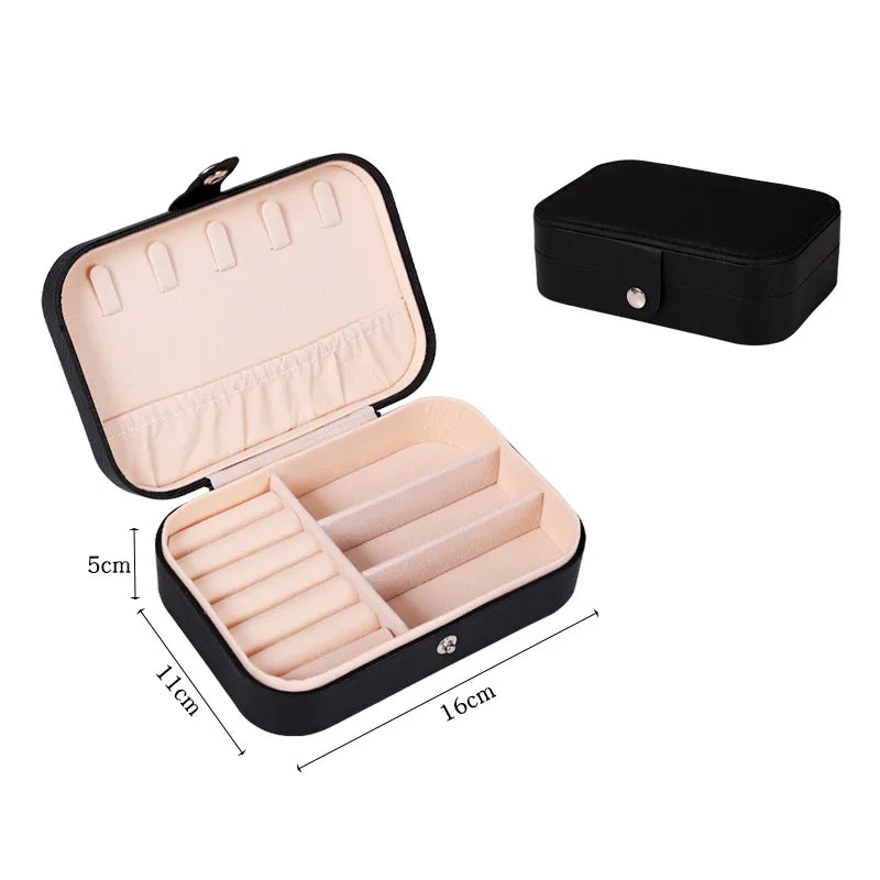 Portable Jewelry Box – Leather Travel Jewelry Organizer Case