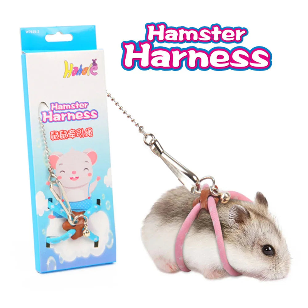 Adjustable Soft Harness & Leash Set for Small Pets – Hamsters, Rats & Ferrets