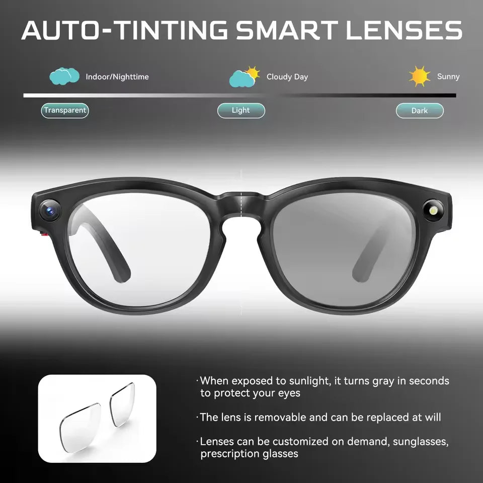 2026 New 4K HD AI Smart Glasses Men 800W Pixel Camera Bluetooth Call 4GB WIFI Transmission Voice Assistant Smart Glasses Women