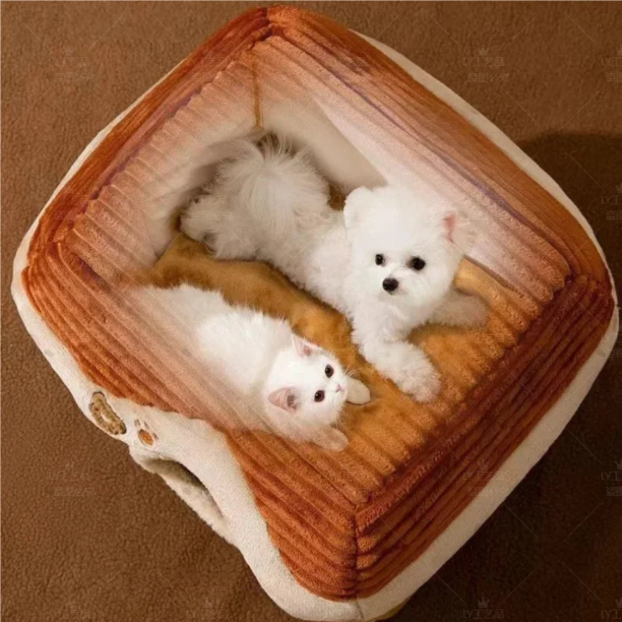 Foldable Cute Pet House Soft Cat & Dog Bed Detachable Washable Pet Cave