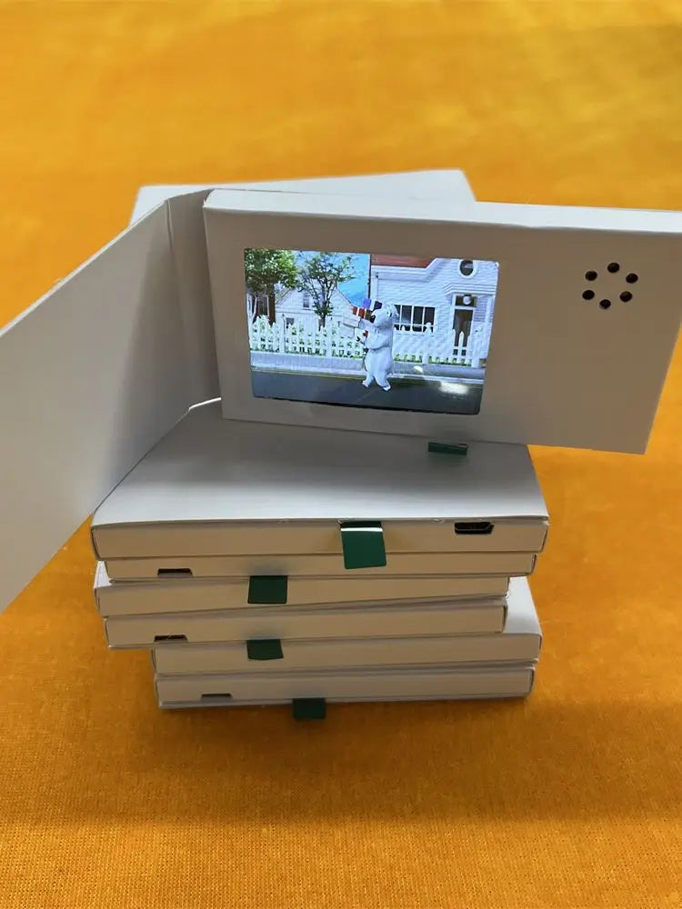 128MB Memory 2.4 inch LCD Video Greeting Card in Paper MP4 Video Player Thank You Gift Card for Birthday Mother Day Advertsing