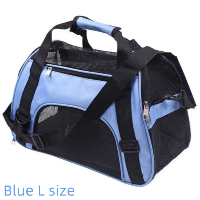Foldable Breathable Mesh Pet Carrier Bag 4-Sided Ventilation Cat & Dog Travel Shoulder Crossbody Backpack