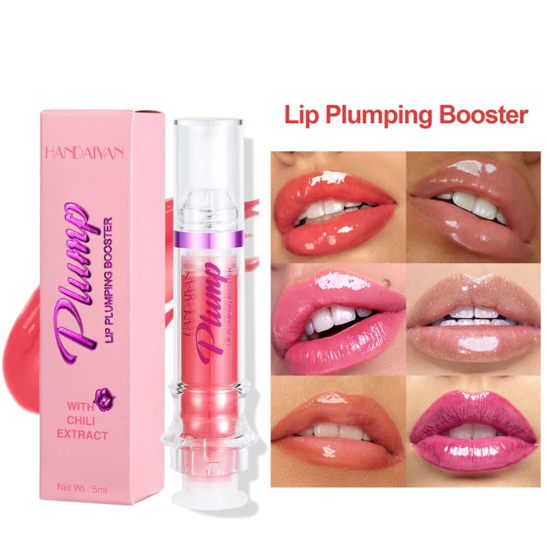 Long-Lasting Lip Plumping Gloss – Moisturising Red & Nude Glitter Lip Oil