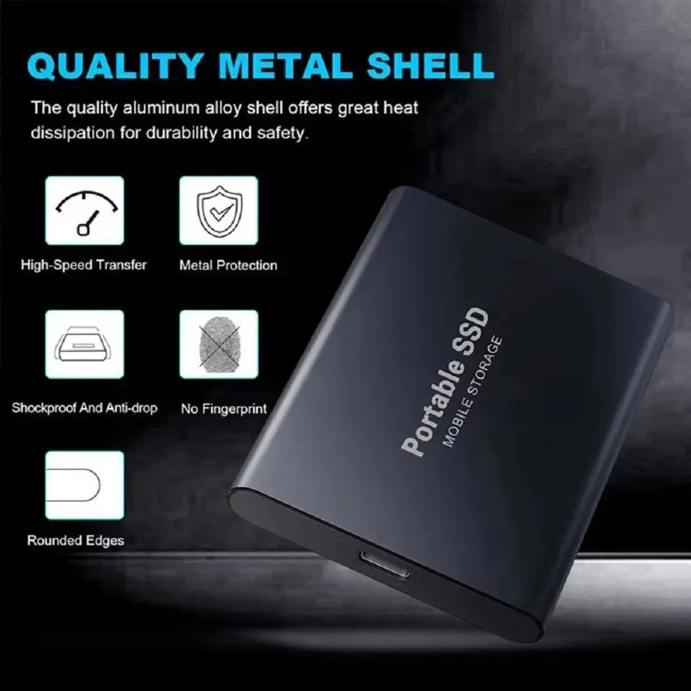 Portable SSD 1TB Original Hard Disk USB3.1 High Speed Hard Drive Type-C Solid Disk 2TB 4TB External ssd for Phone/Loptop/Mac/PC