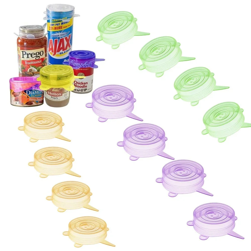 Silicone Can Covers 12 Pack – BPA Free Flexible Food Seal Lids
