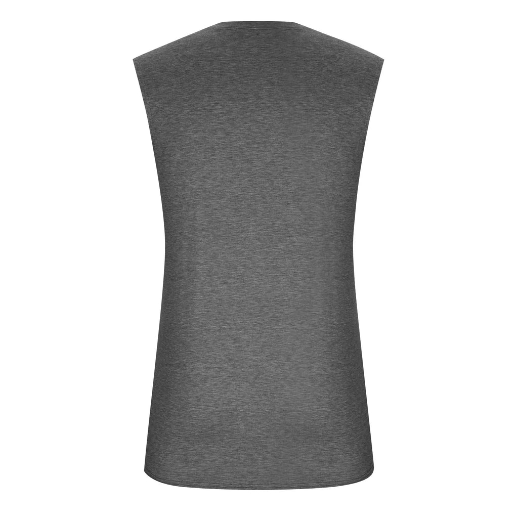 2025 Men'S Muscle Fitness Shirt Sports T-Shirt Gym Training Shirt Summer Casual Vest Tree Print Sleeveless Round Neck