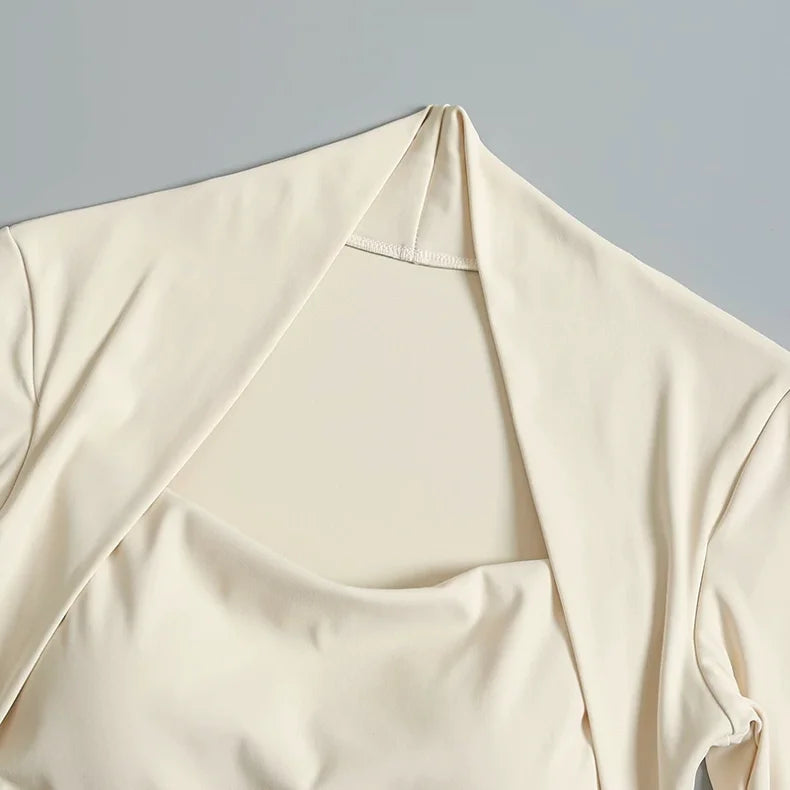 Fitness Chest Cushion Sports Top Women Long Sleeve Shirts Pra Speed Up Short Elegant Dance Yoga Clothes Small Waistband Gym