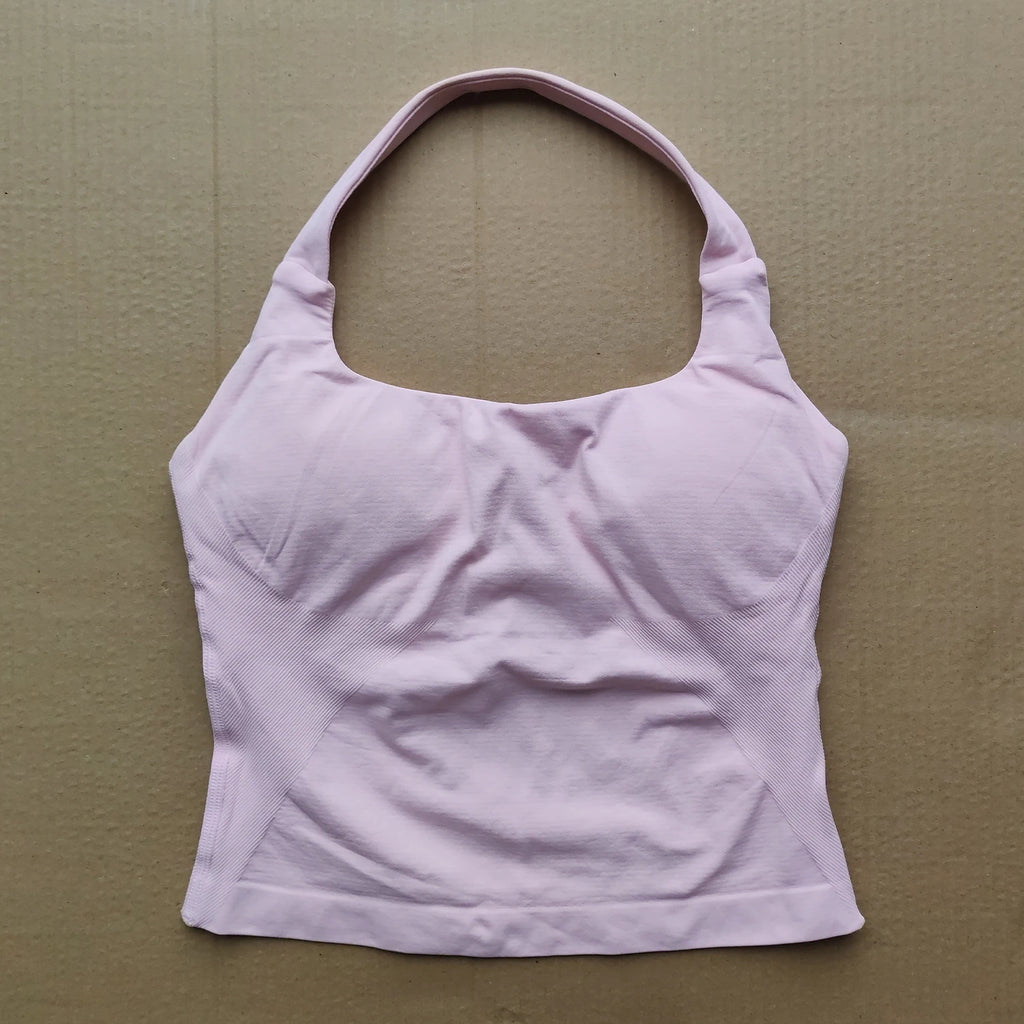 High Impact Halter Neck Push-Up Sports Bra – Backless Yoga & Gym Activewear for Women