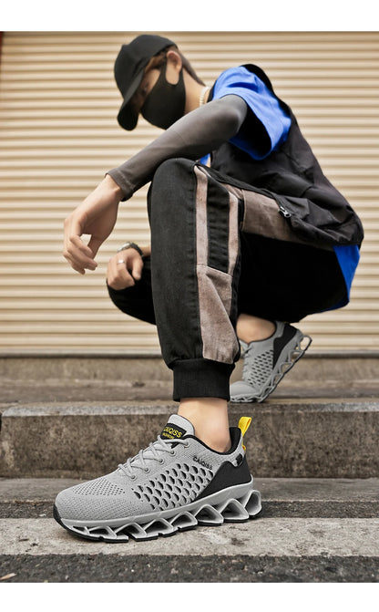 Men’s Lightweight Breathable Running Sneakers – Shock-Absorb Gym & Casual Shoes