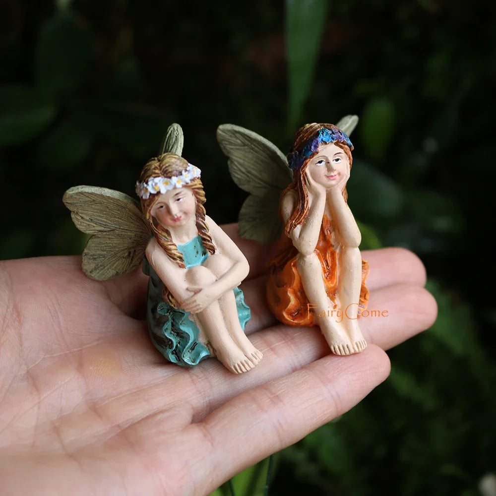 Mini Fairy Garden Figurines – Resin Fairy Statue Garden Decor