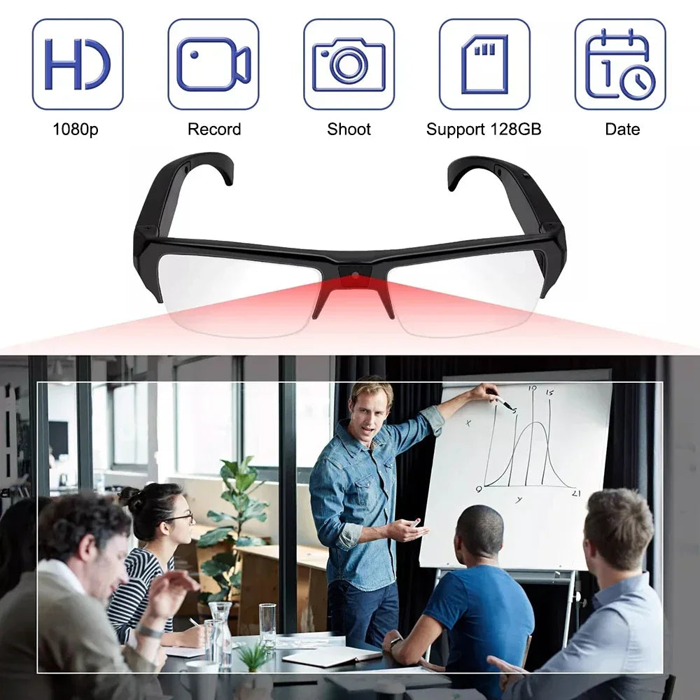 1080P HD Mini Camera Glasses Action Camcorder Outdoor Cycling Sports Security DVR Glasses Camera Sports Video Glasses
