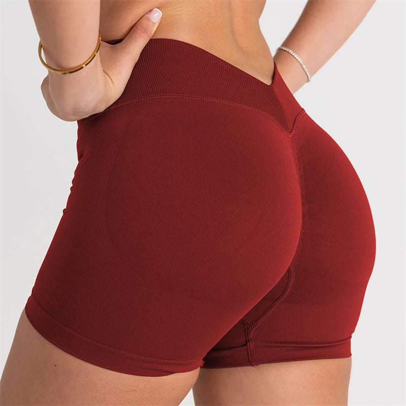Bum Women V-Back Waist Shaping Scrunch Butt Shorts Fitness Training Yoga Clothing Butt Lifting Workout Leggings Cycling Sports