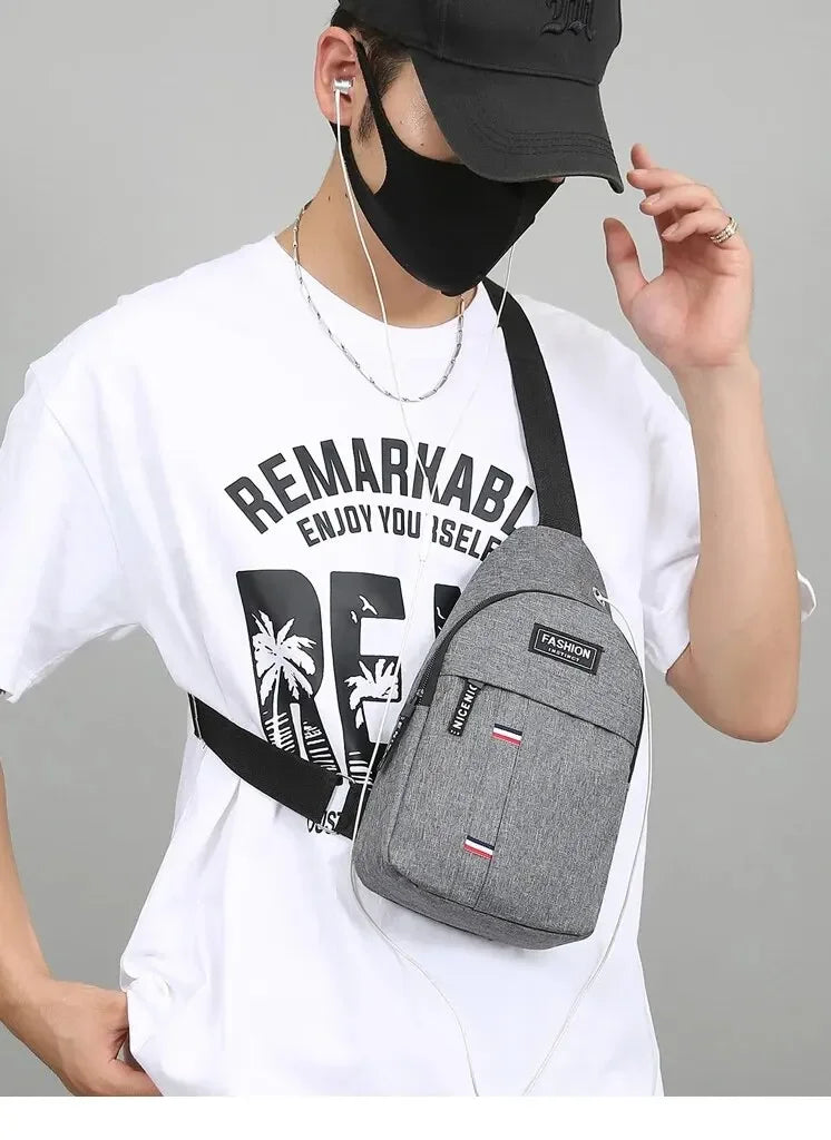 Fashionable and Trendy Lightweight Single Minimalist Shoulder Crossbody Bag for Men with Large Capacity for Leisure and Sports
