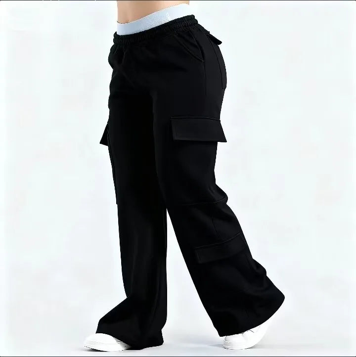Pantalon Femme Spring Summer Pocket Versatile Commuting Casual Personality Trousers Women's Straight Casual Solid Color Trousers