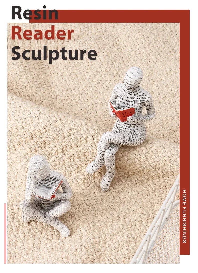 Resin Abstract Figurines – Modern Desk & Bookshelf Art Decor for Home & Office