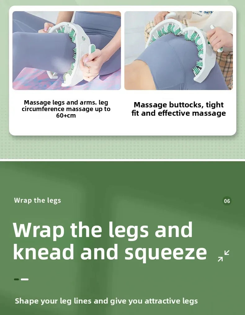 Ring Leg Massager Massage Roller Detachable Handles for Full Body Neck Shoulder Abdominal Muscle Slimming Relaxation