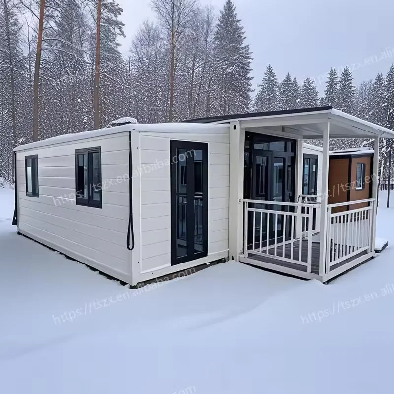 20FT 40FT Prefab Expandable Container House Steel Sandwich Panel Tiny Home with Bathroom Modular Living Cabin