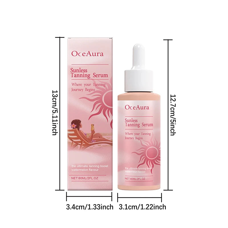 Natural Self Tanning Drops – Herbal Bronzer for Face & Body Sunless Gradual Tan