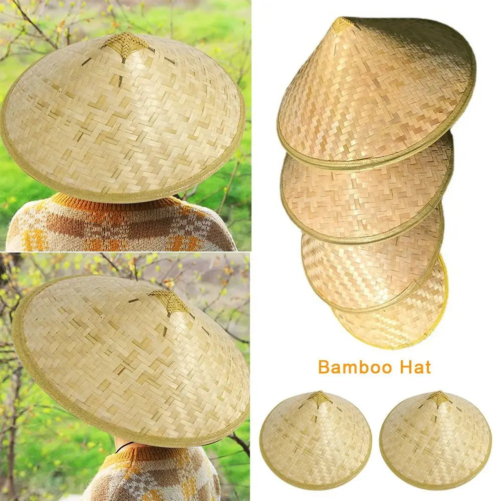 Bamboo Hat Bamboo Woven Hat Dance Props Light Board Bamboo Woven Labor Protection Hat Rainproof Hat Tourist Hat