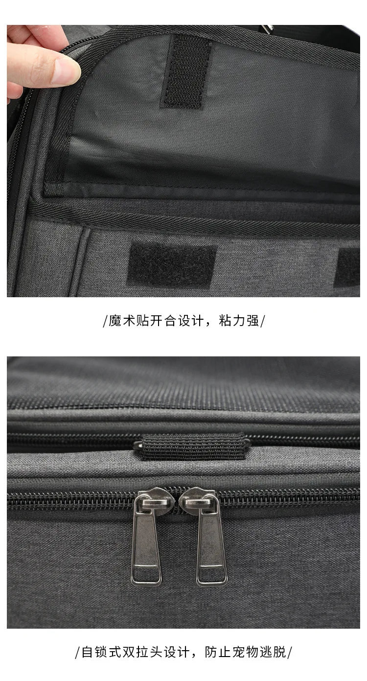 Silent Large Capacity Cat Bag Portable Foldable Pet Suitcase Universal Wheels Breathable Pet Travel Backpack