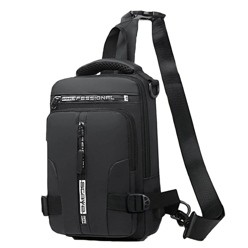 Riding backpack for men, men's chest bag, casual men's single shoulder bag, lightweight and large-capacity crossbody bag