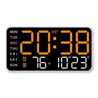 LED Digital Wall Clock with Voice Control