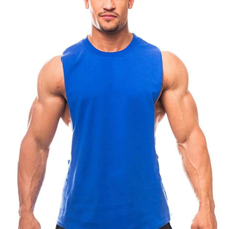 Men’s Gym Tank Top – Dropped Armholes Sleeveless Workout & Fitness Vest for Training & Jogging