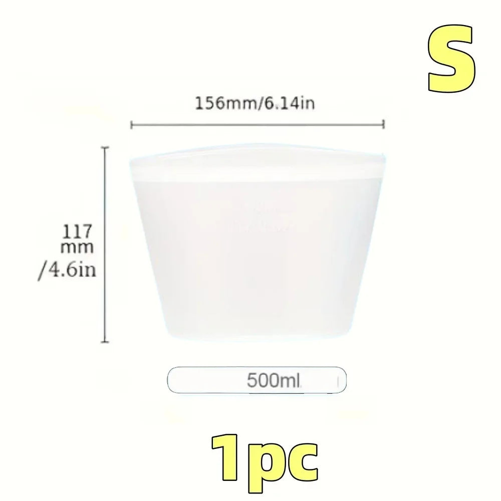 Silicone Food Storage Bags – Reusable Leakproof Ziplock Set