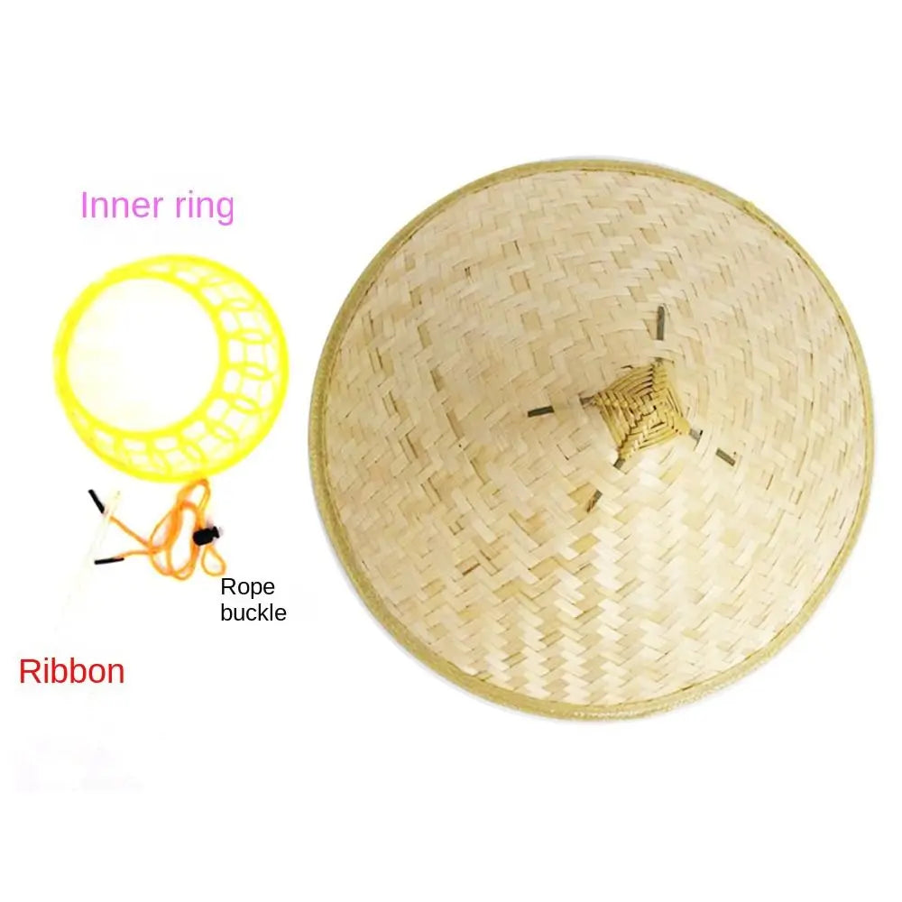 Bamboo Hat Bamboo Woven Hat Dance Props Light Board Bamboo Woven Labor Protection Hat Rainproof Hat Tourist Hat