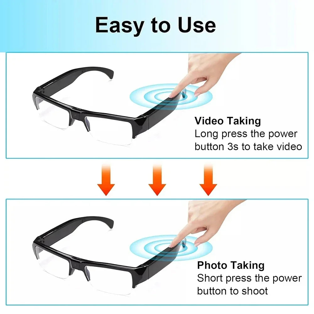 1080P HD Mini Camera Glasses Action Camcorder Outdoor Cycling Sports Security DVR Glasses Camera Sports Video Glasses