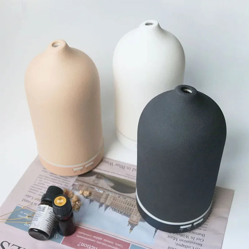 Ceramic Aroma Diffuser – Ultrasonic Humidifier with Timer & Night Light