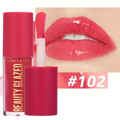 Moisturising Lip Oil – Hydrating Luminous Lip Gloss in Berry Brown & Coral