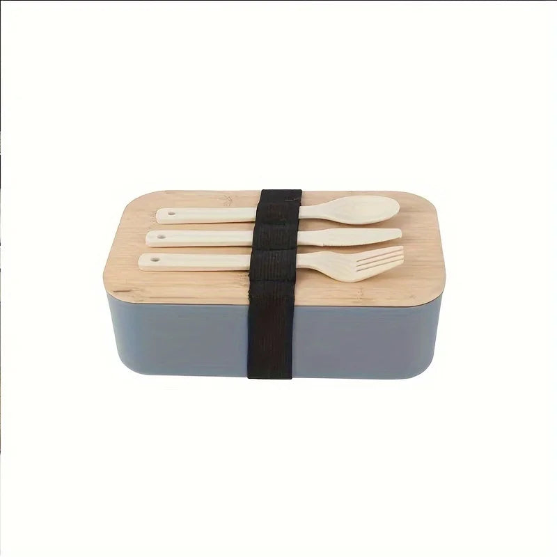 Bamboo Lid Lunch Box Set – Sealed Bento with Cutlery Kit