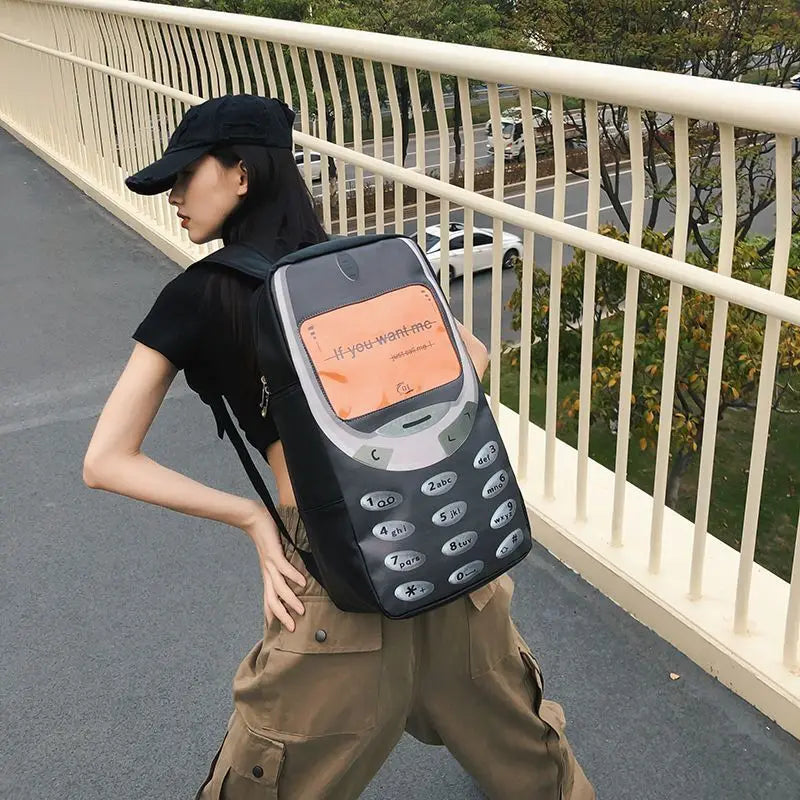 Unisex Splashproof Nylon Backpack with Mobile Phone Pocket – High-Capacity Casual Street Style Bag