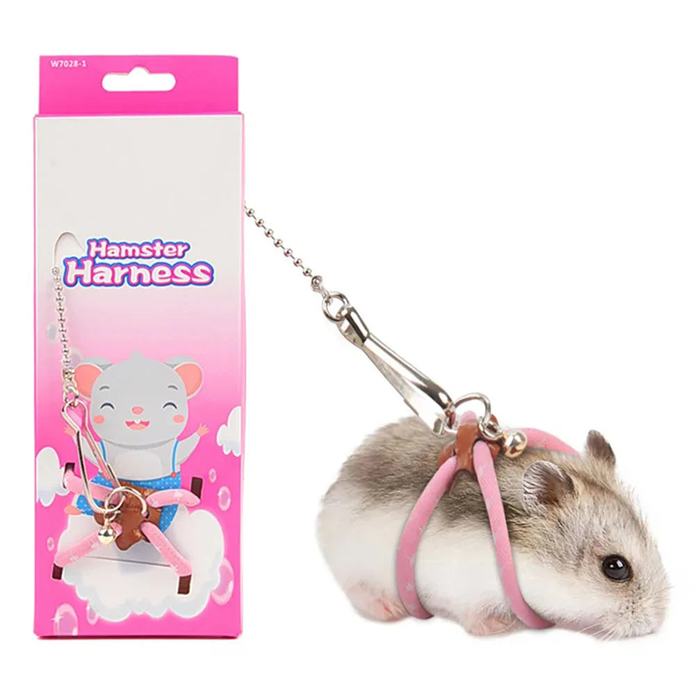 Adjustable Soft Harness & Leash Set for Small Pets – Hamsters, Rats & Ferrets