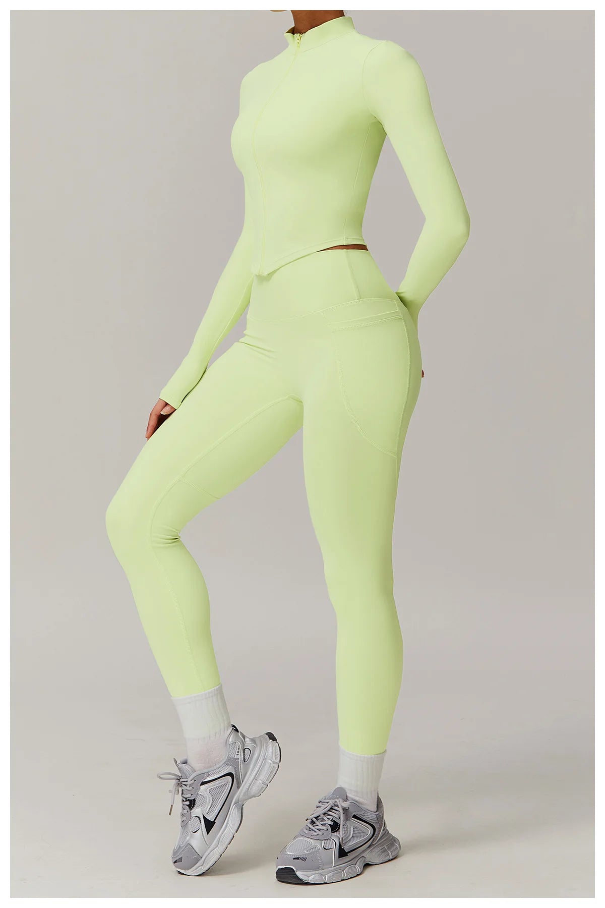 Women’s Slim Fit Zipper Jacket – Long Sleeve Fast-Dry Yoga & Fitness Top