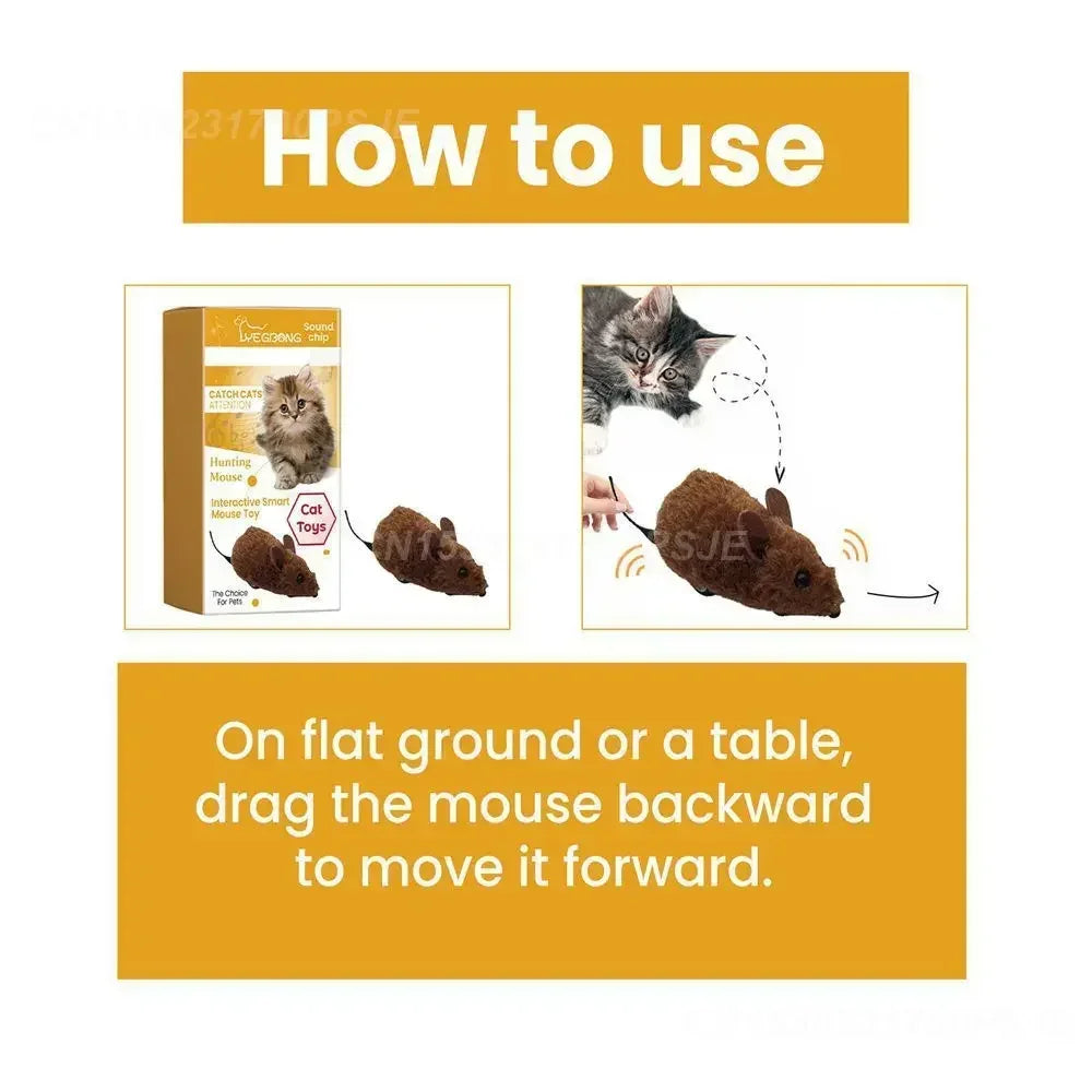 Interactive Plush Mouse Toy for Cats