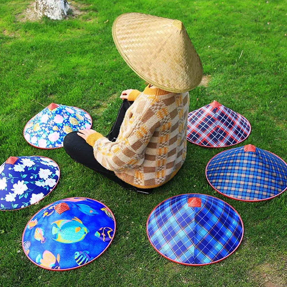 Bamboo Hat Bamboo Woven Hat Dance Props Light Board Bamboo Woven Labor Protection Hat Rainproof Hat Tourist Hat