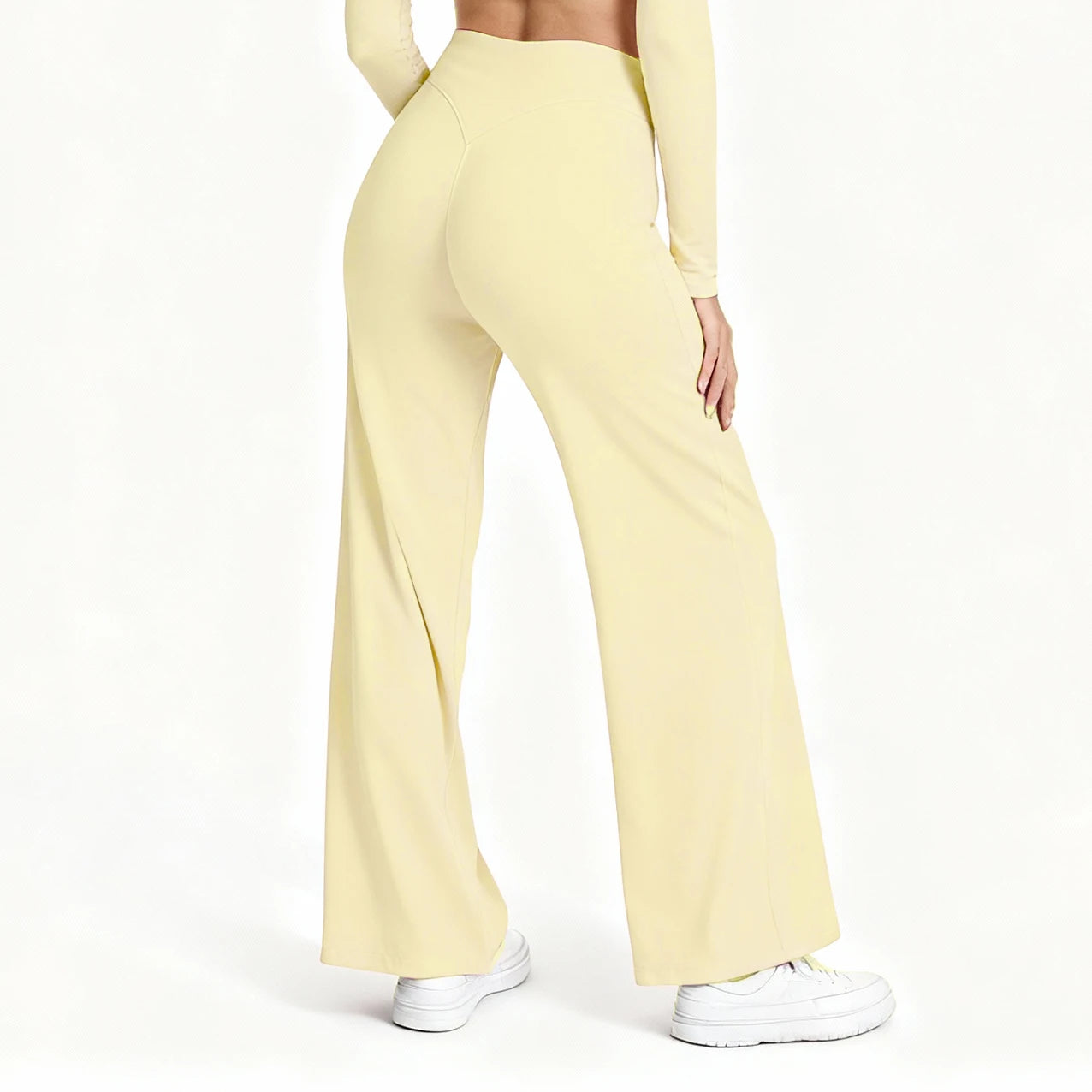 VEQKING Quick Dry Women Yoga Pants Straight-leg Sports Pants Soft Active Trousers Elastic Waist Gym Pilates Pants Winter Outfits