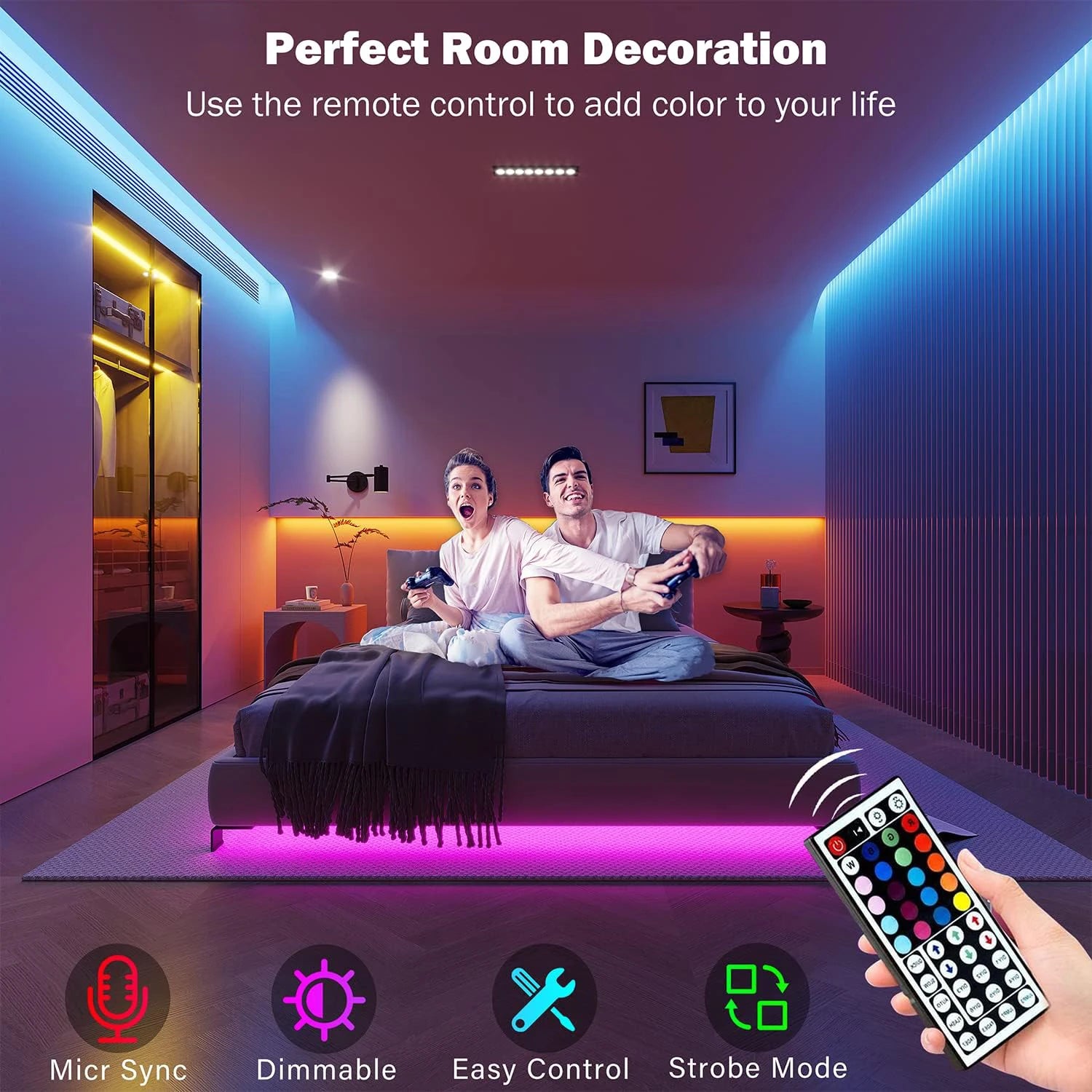 RGB LED Strip Lights – APP Control Room Decoration Light