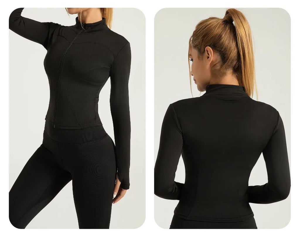 Women’s Breathable Quick-Dry Long Sleeve Yoga & Workout Top for Fitness and Running