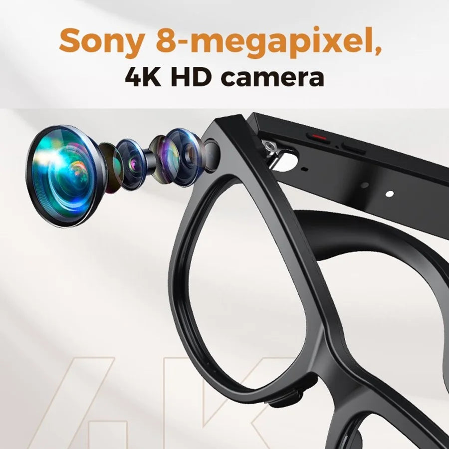 Rechargeable 800W Pixel Camera Smart Glasses With Charging Case Smartglasses Wifi Transmission Image Recognition Ai Translation
