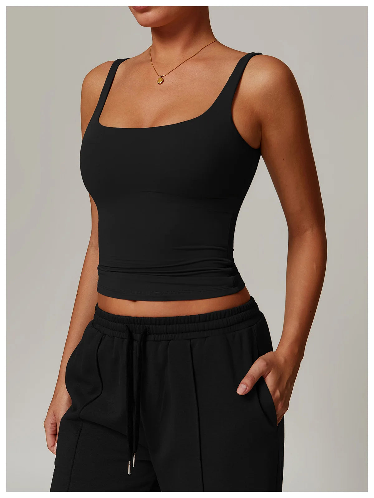 Ctenkevet Women's Workout Yoga Tank Top Quick-Dry Gym Sports Vest Female Running Tight Top Women U-Back Fitness Underwear