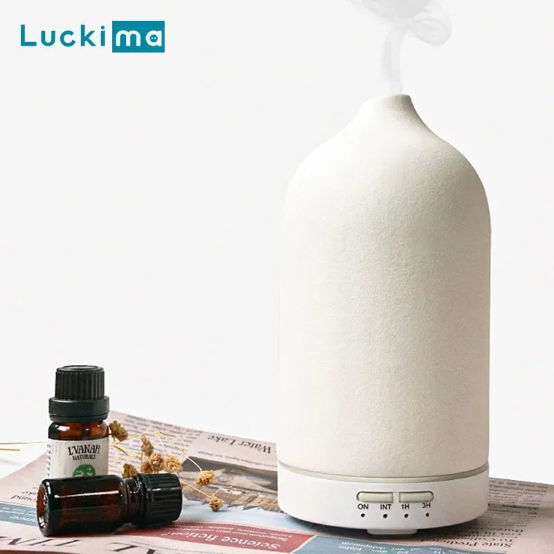 Ceramic Aroma Diffuser – Ultrasonic Humidifier with Timer & Night Light