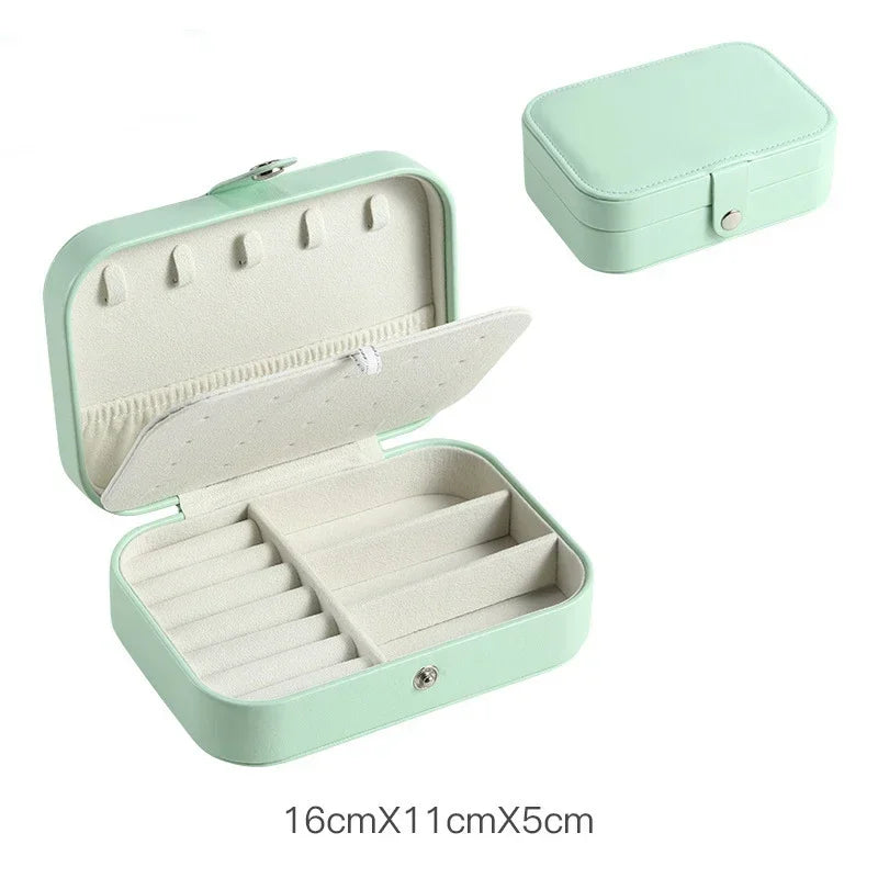 Portable Jewelry Box – Leather Travel Jewelry Organizer Case