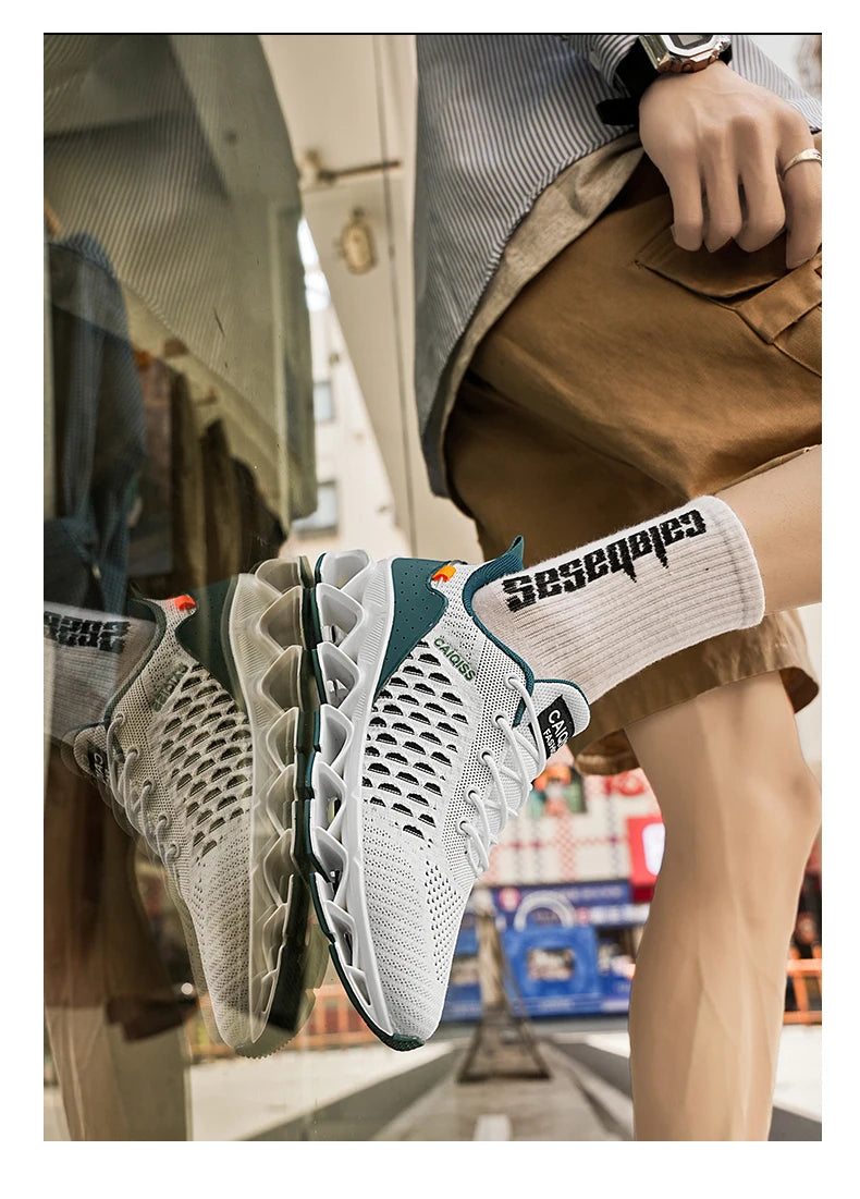 Men’s Lightweight Breathable Running Sneakers – Shock-Absorb Gym & Casual Shoes