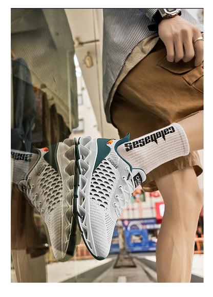 Men’s Lightweight Breathable Running Sneakers – Shock-Absorb Gym & Casual Shoes